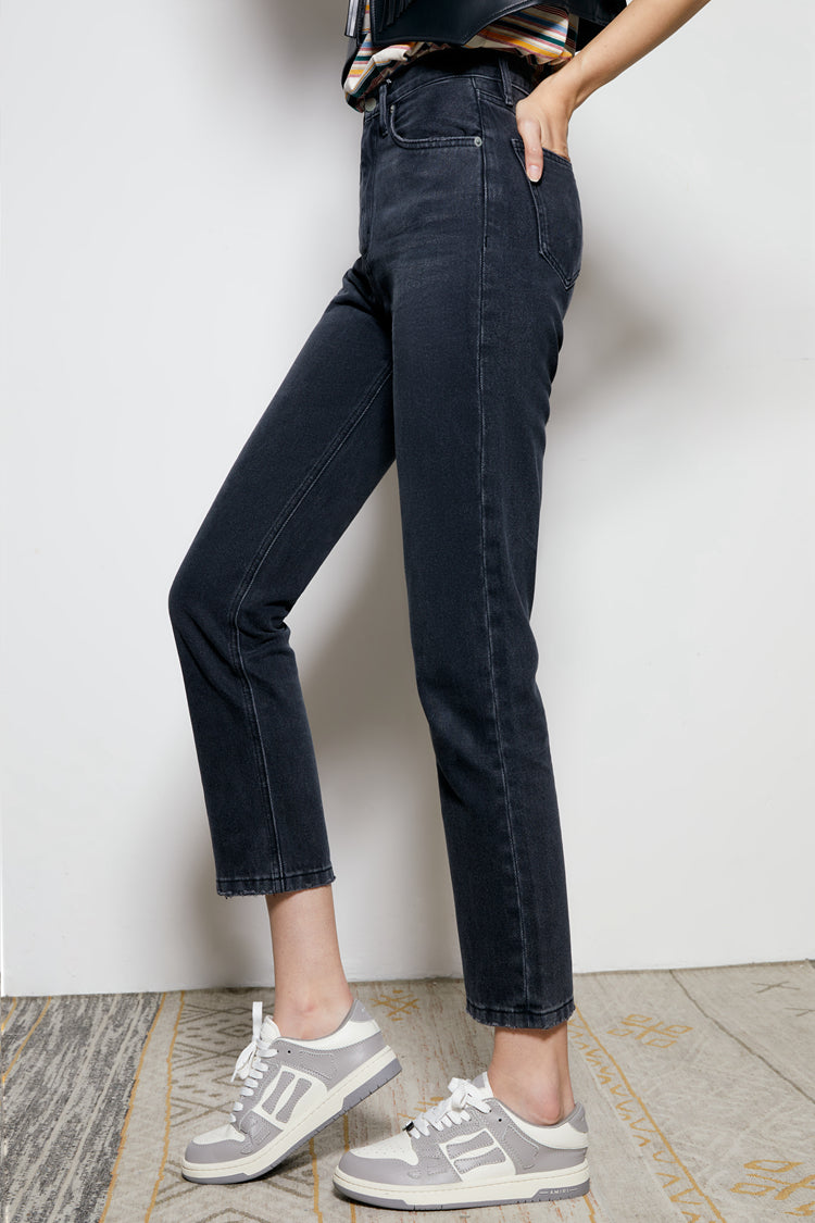 Chelsea High Rise Straight Crop Jeans