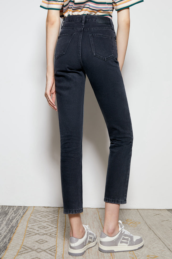 Chelsea High Rise Straight Crop Jeans