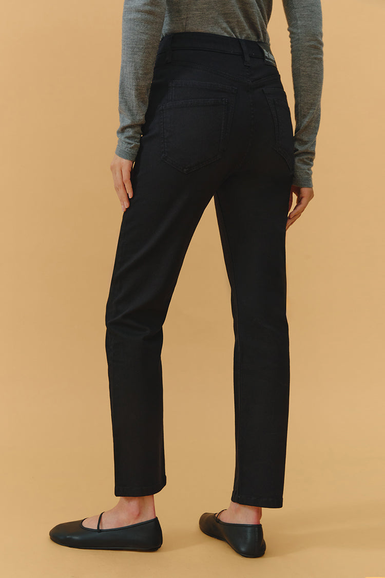 Two Shots High Rise Straight Crop Jeans