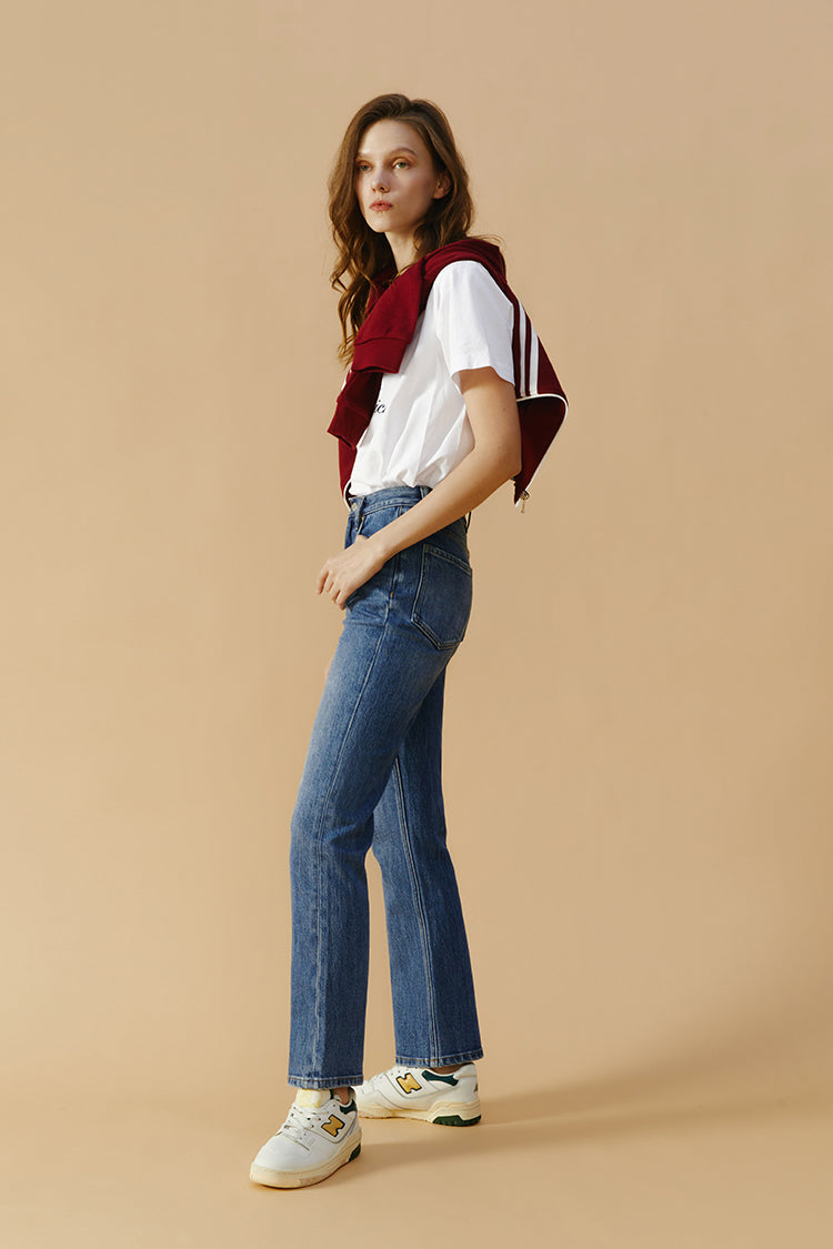 Activity Grrrl High Rise Kick Crop Jeans